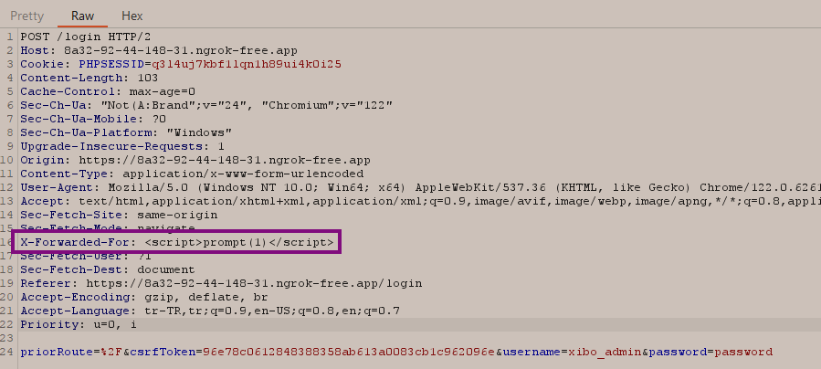 XSS payload